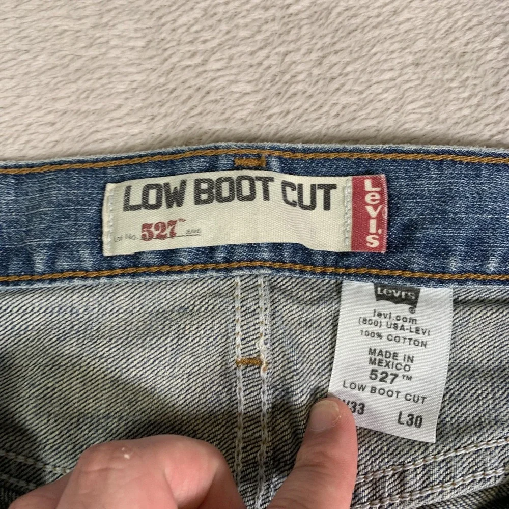 VTG Levis 527 Jeans Mens 33x27 (Tag33x30) Blue Medium Wash Low Rise Slim Bootcut